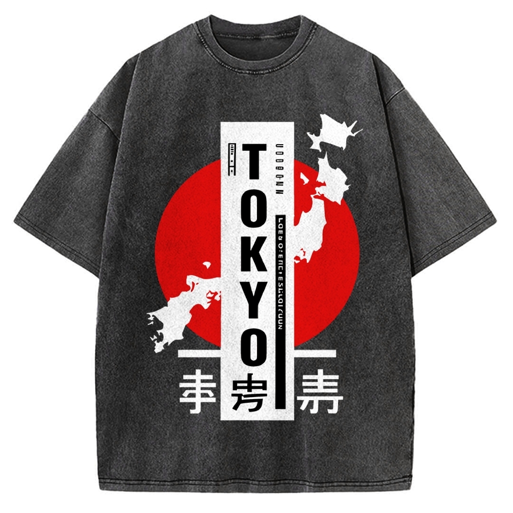 Japanese Design Vintage Washed T-shirt