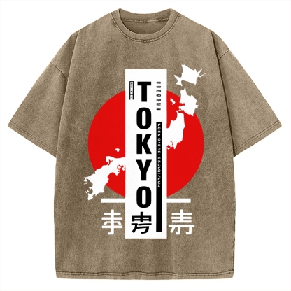 Japanese Design Vintage Washed T-shirt