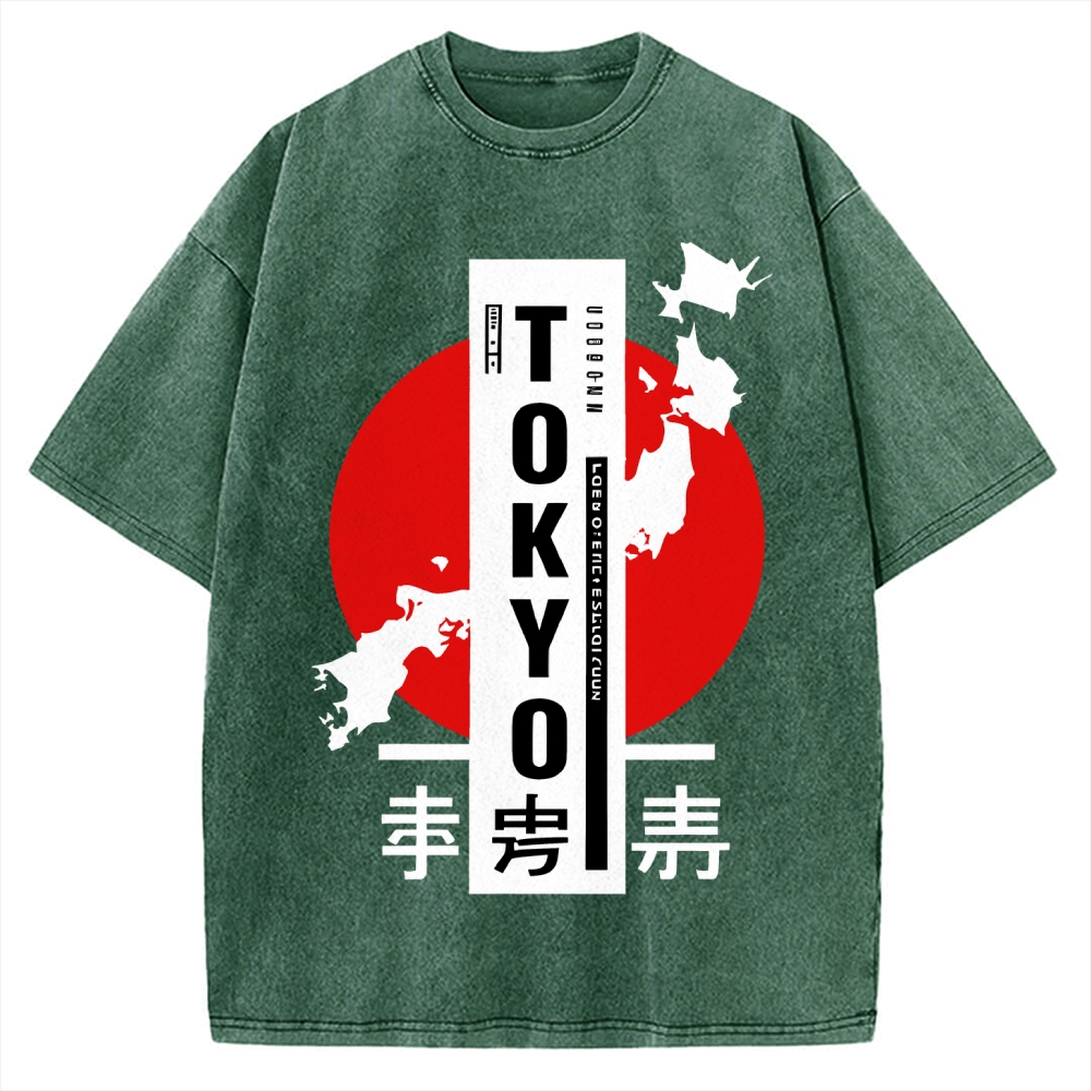 Japanese Design Vintage Washed T-shirt