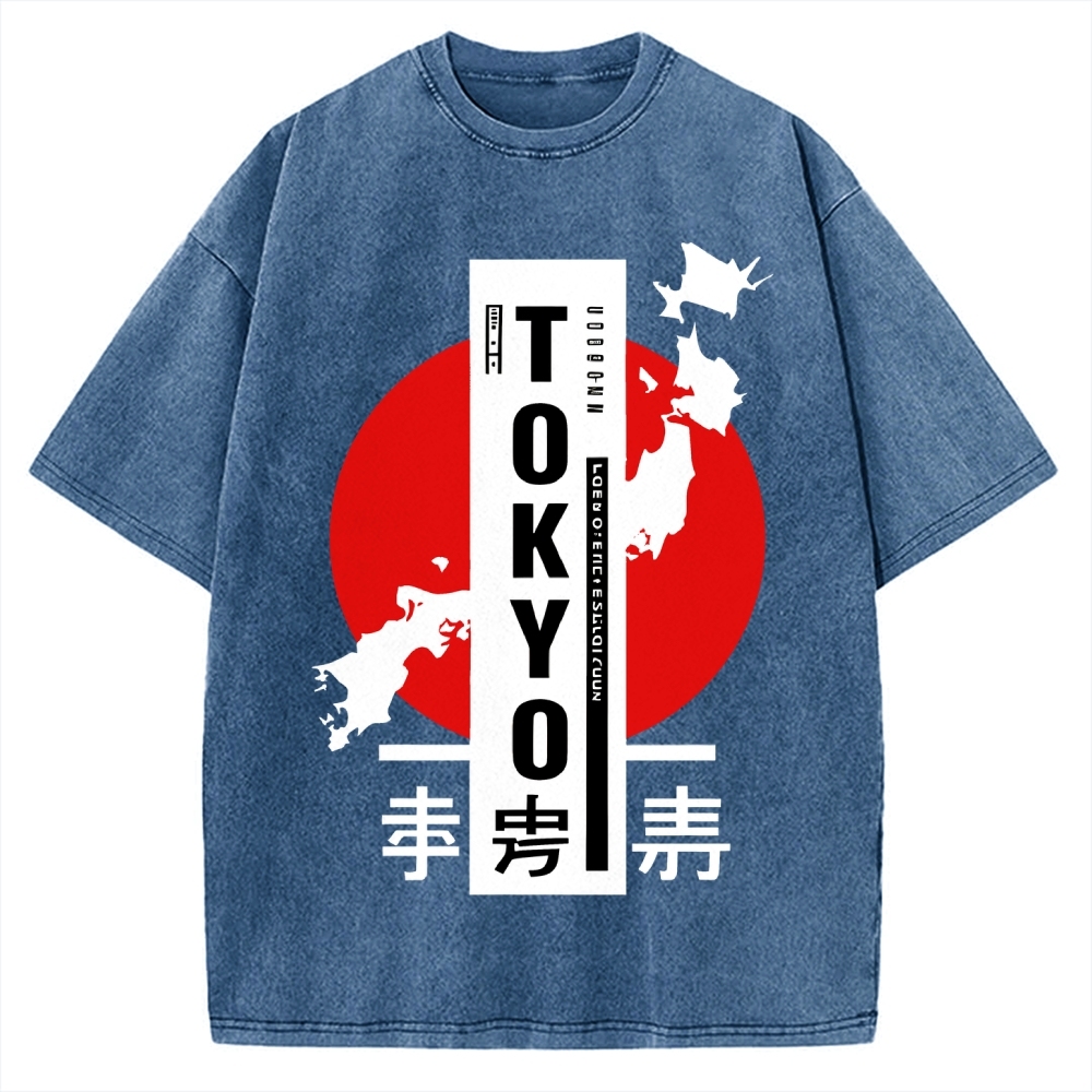 Japanese Design Vintage Washed T-shirt