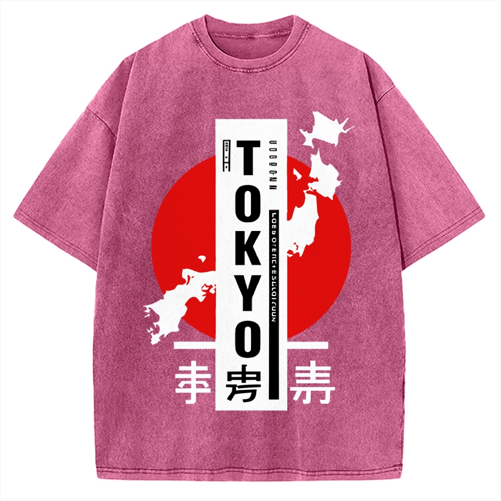 Japanese Design Vintage Washed T-shirt