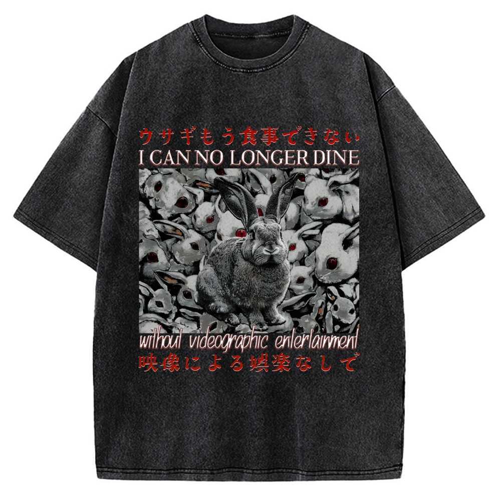 I Can No Longer Dine Japanese Horror Vintage Washed T-shirt