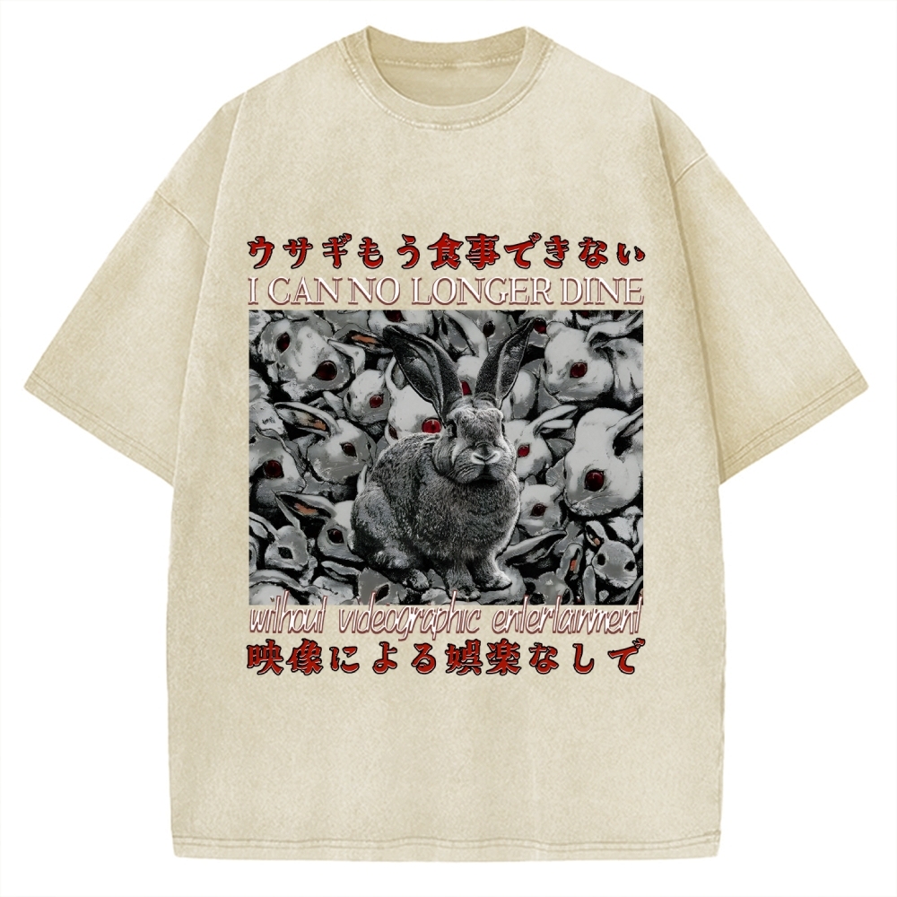 I Can No Longer Dine Japanese Horror Vintage Washed T-shirt