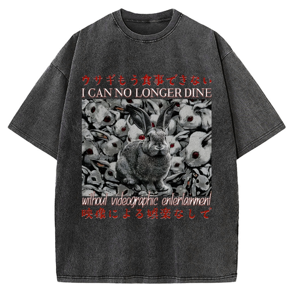 I Can No Longer Dine Japanese Horror Vintage Washed T-shirt