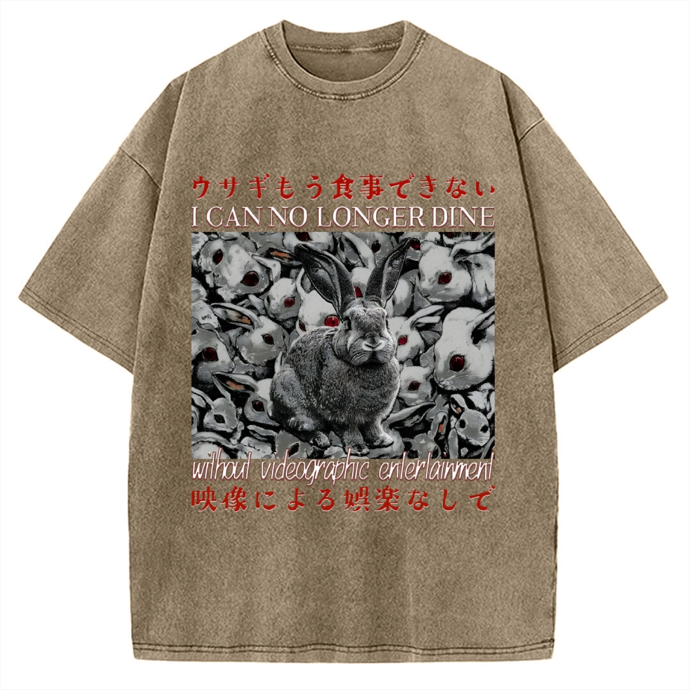 I Can No Longer Dine Japanese Horror Vintage Washed T-shirt