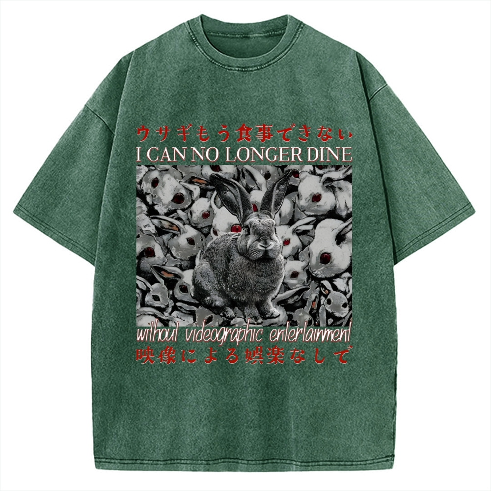 I Can No Longer Dine Japanese Horror Vintage Washed T-shirt