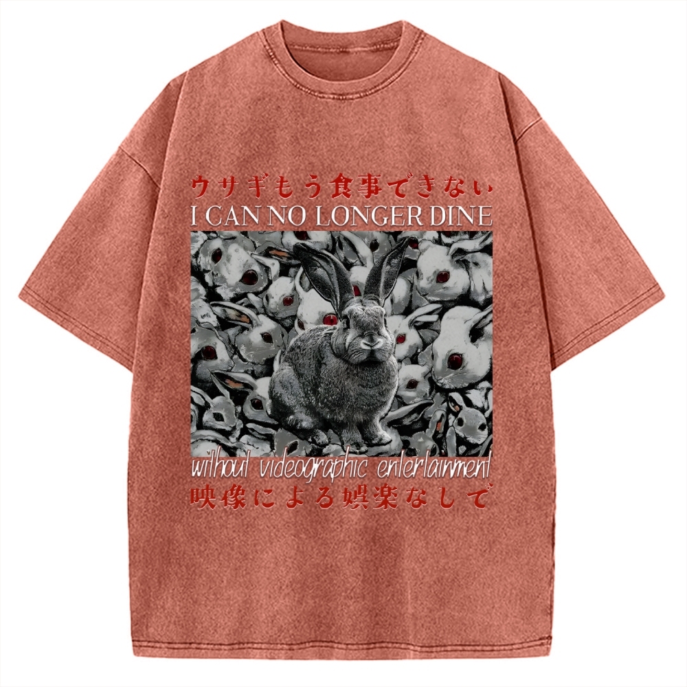 I Can No Longer Dine Japanese Horror Vintage Washed T-shirt