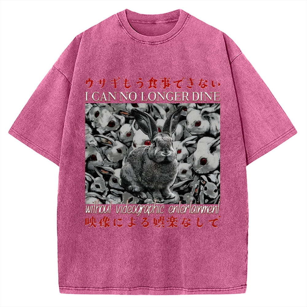 I Can No Longer Dine Japanese Horror Vintage Washed T-shirt