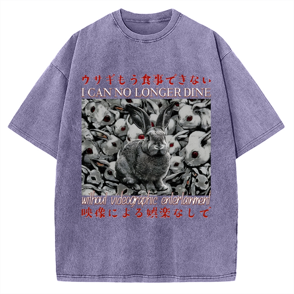 I Can No Longer Dine Japanese Horror Vintage Washed T-shirt