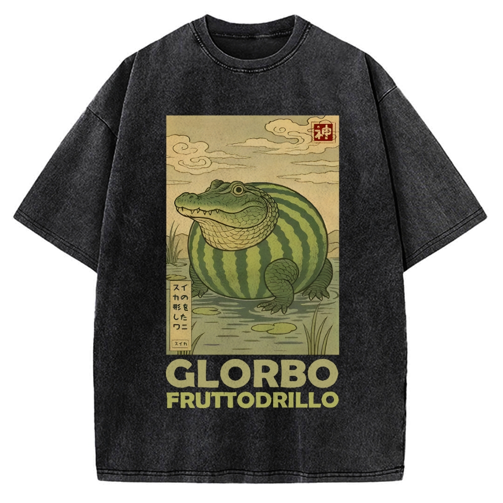 Funny Chimpanzini Bananini Banana Monkey Meme Vintage Washed T-shirt