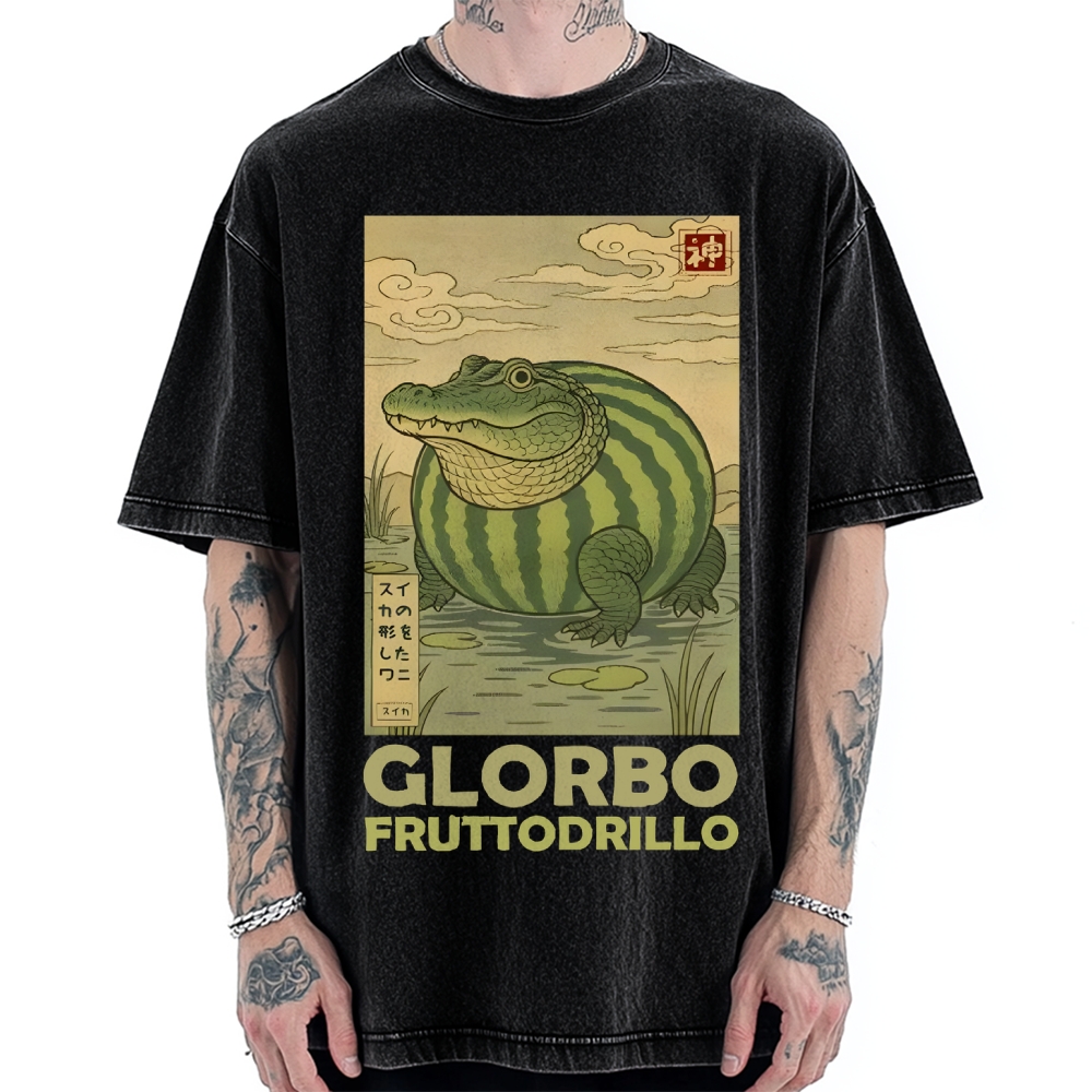 Funny Chimpanzini Bananini Banana Monkey Meme Vintage Washed T-shirt