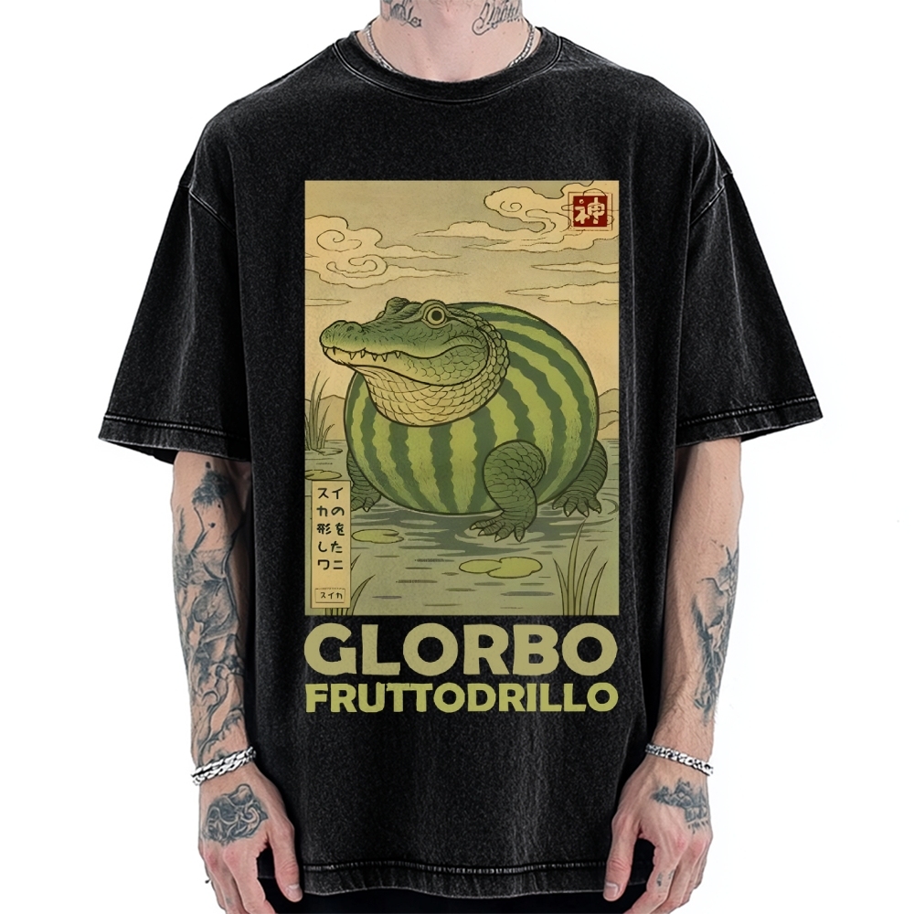 Funny Chimpanzini Bananini Banana Monkey Meme Vintage Washed T-shirt