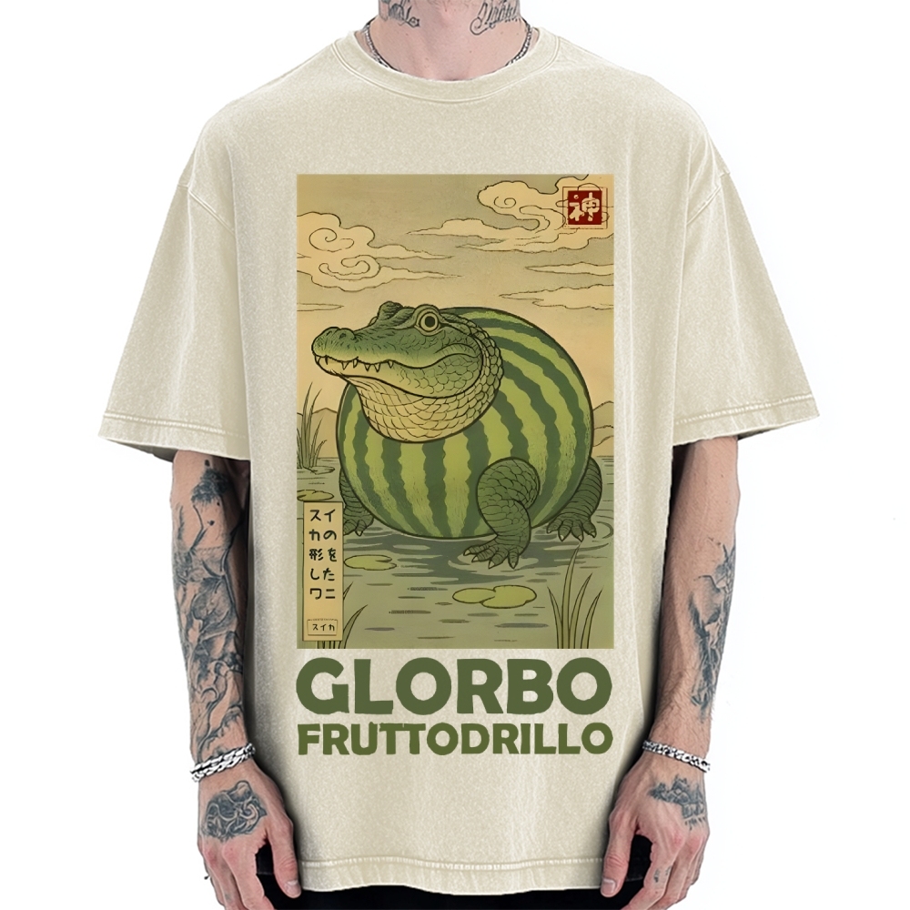 Funny Chimpanzini Bananini Banana Monkey Meme Vintage Washed T-shirt