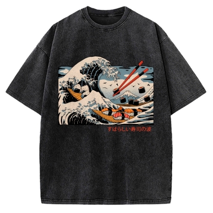 The Great Sushi Wave Vintage Washed T-shirt