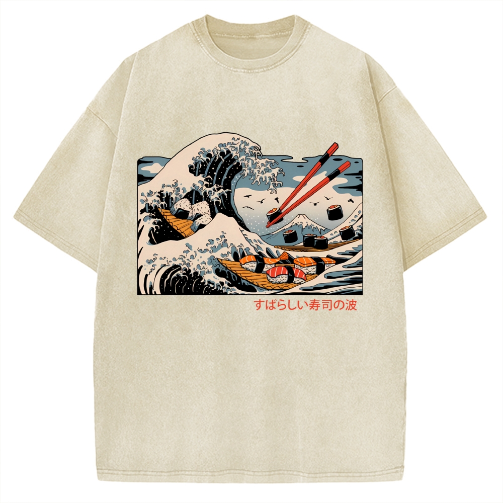 The Great Sushi Wave Vintage Washed T-shirt