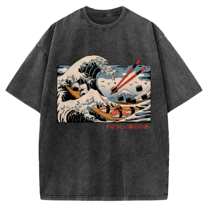The Great Sushi Wave Vintage Washed T-shirt