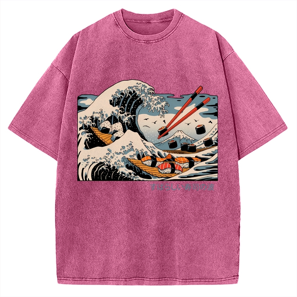 The Great Sushi Wave Vintage Washed T-shirt