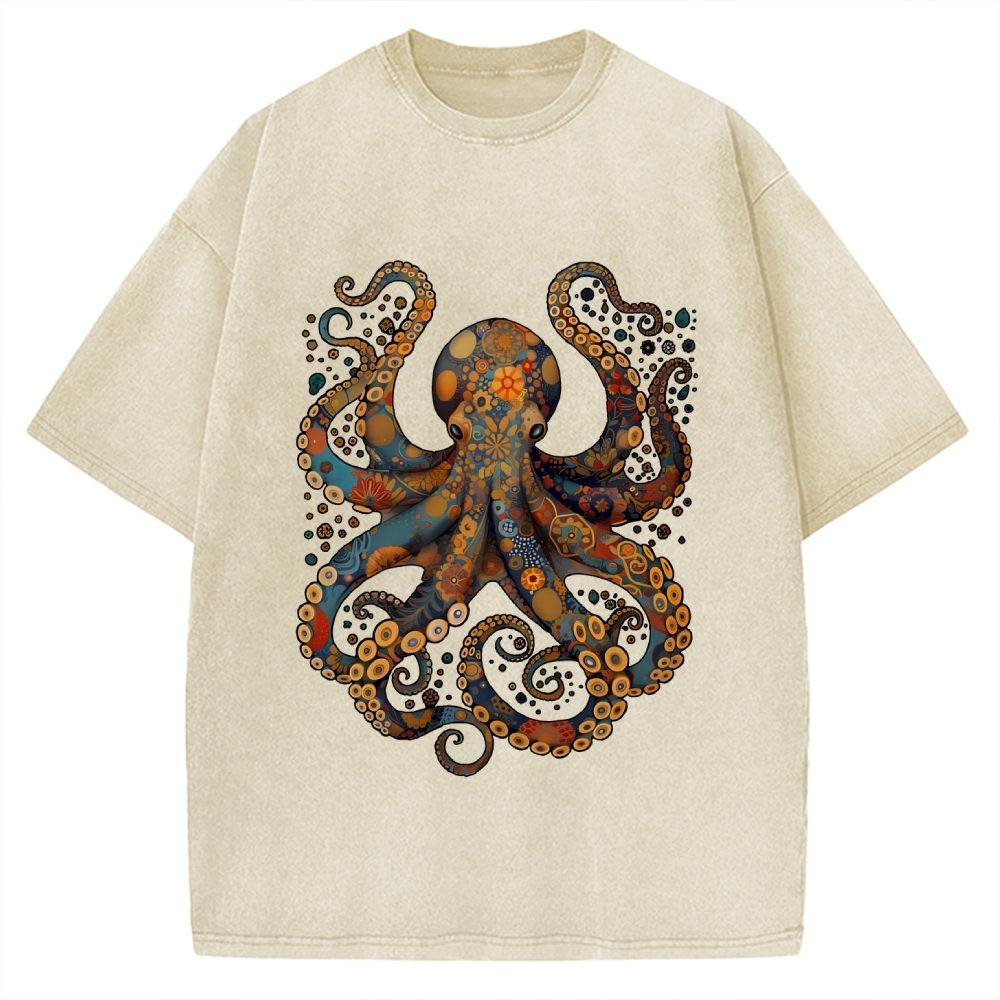 Octopus Vintage Washed T-shirt