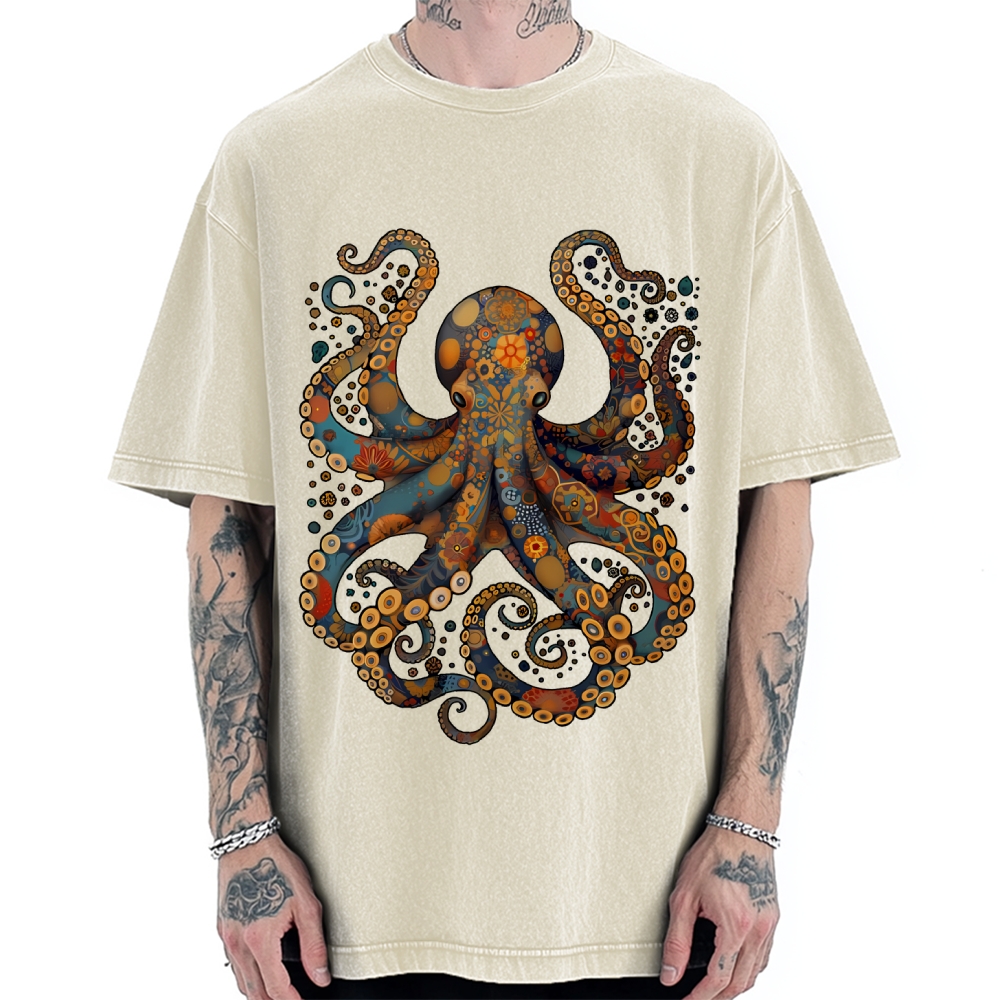 Octopus Vintage Washed T-shirt