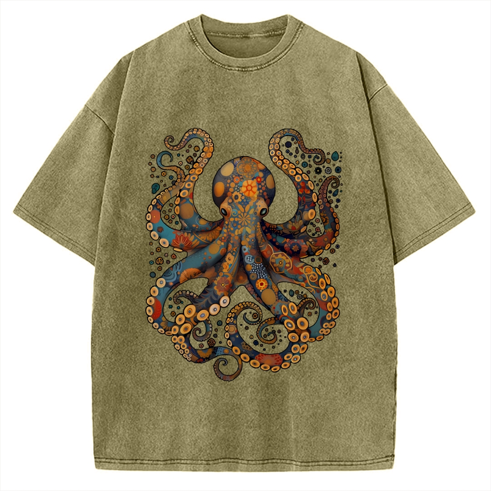 Octopus Vintage Washed T-shirt