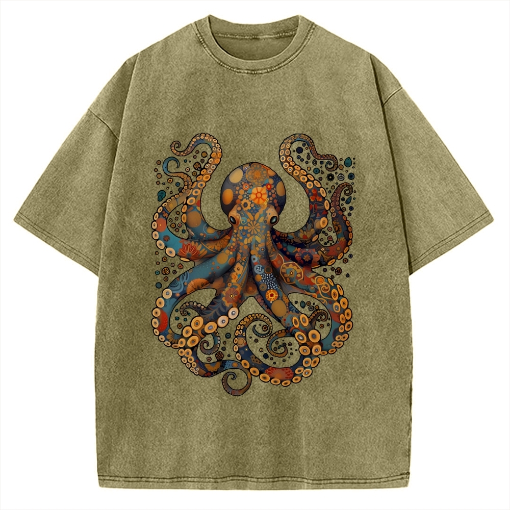 Octopus Vintage Washed T-shirt