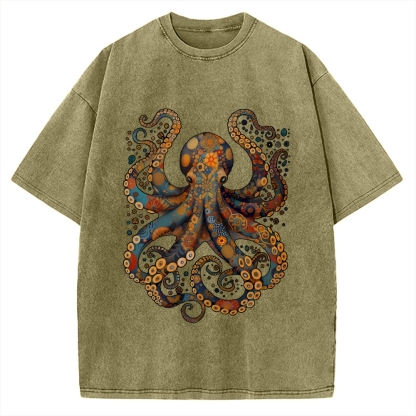 Octopus Vintage Washed T-shirt