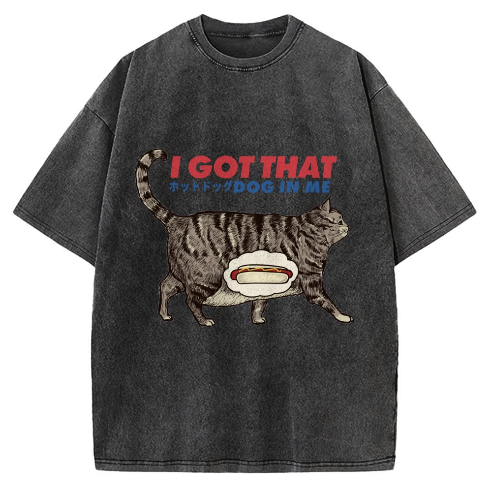 I got that dog in me retro , funny cat , cat lover Vintage Washed T-shirt