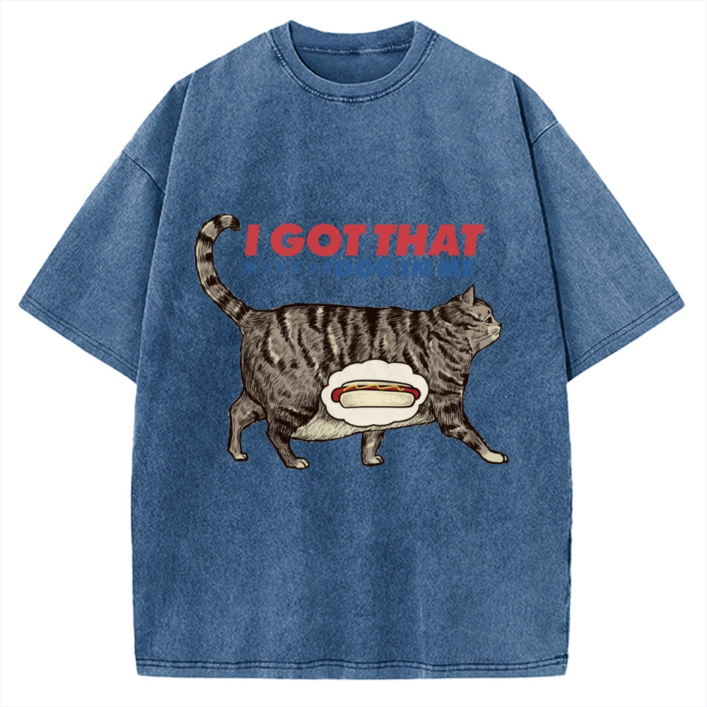 I got that dog in me retro , funny cat , cat lover Vintage Washed T-shirt