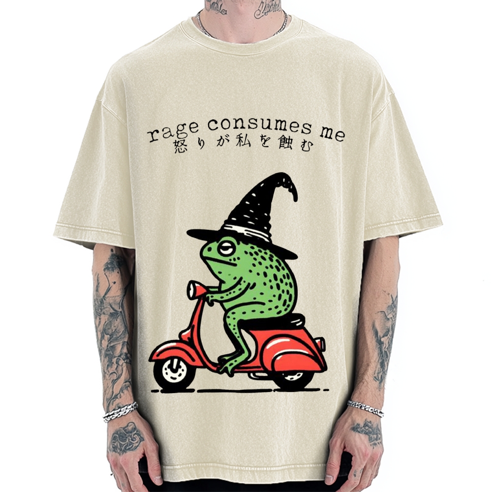 Rage Consumes Frog Vintage Washed T-shirt