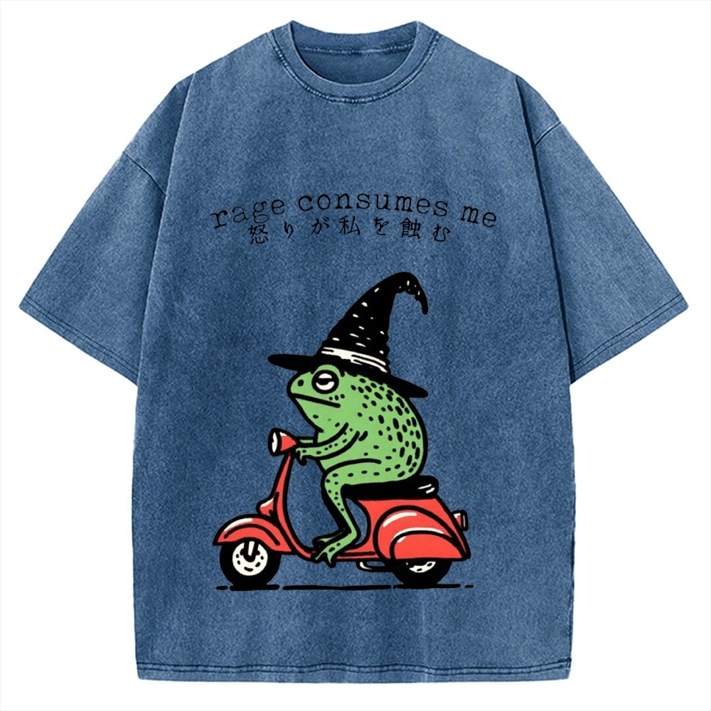 Rage Consumes Frog Vintage Washed T-shirt