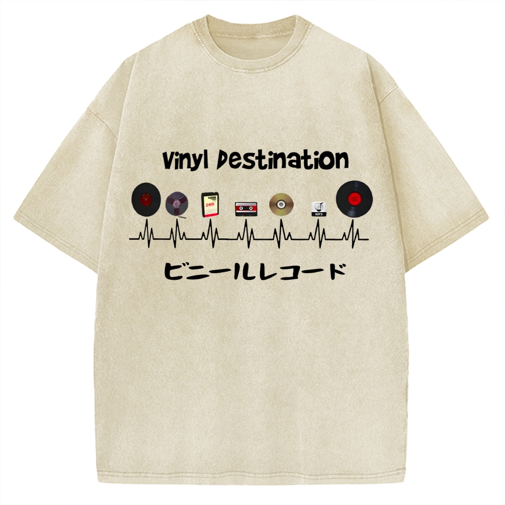 Vinyl Record Vintage Washed T-shirt