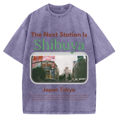 Japan Tokyo Shibuya 90s Japanese retro aesthetics Vintage Washed T-shirt