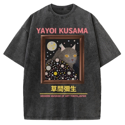 Yayoi Kusama Cat Vintage Washed T-shirt