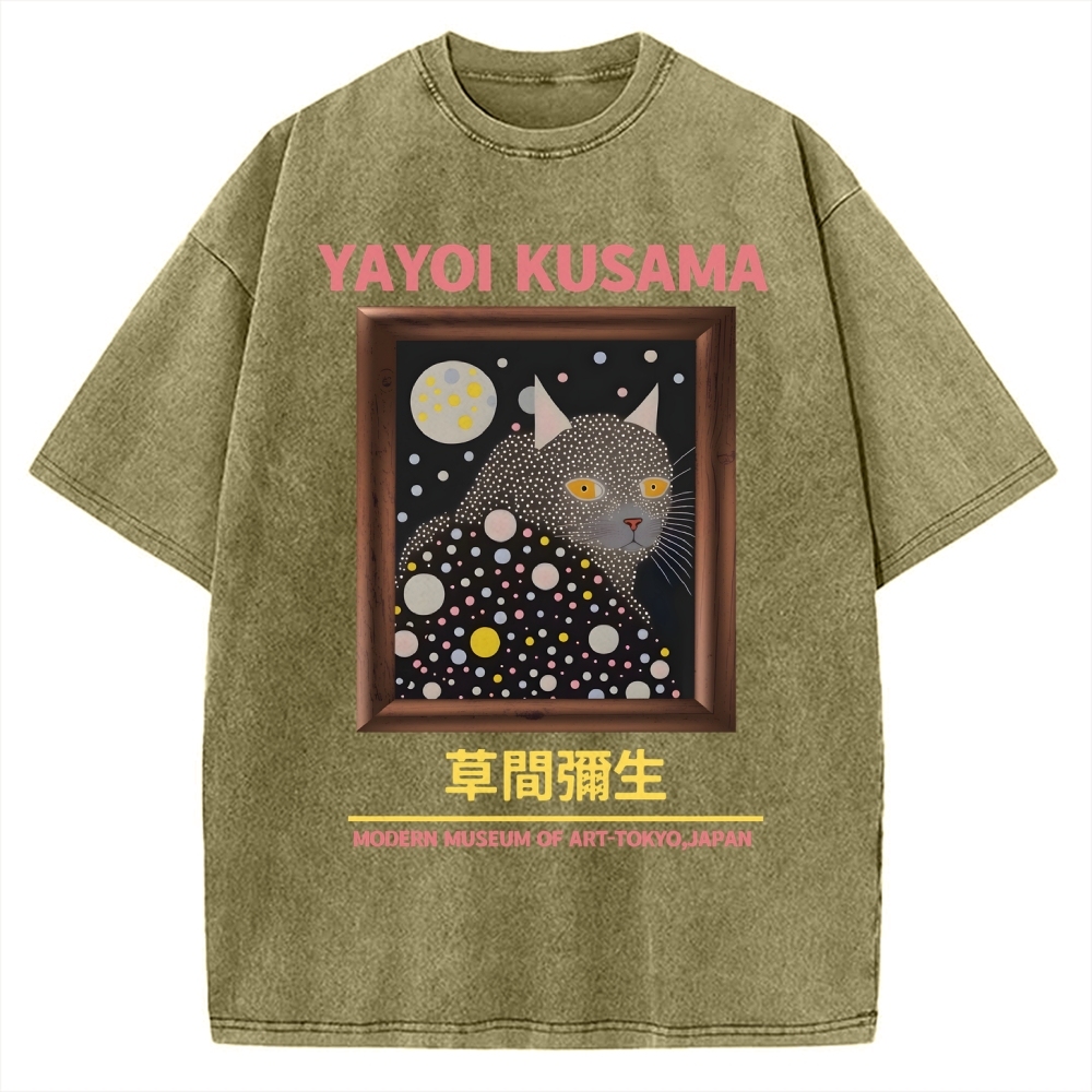 Yayoi Kusama Cat Vintage Washed T-shirt