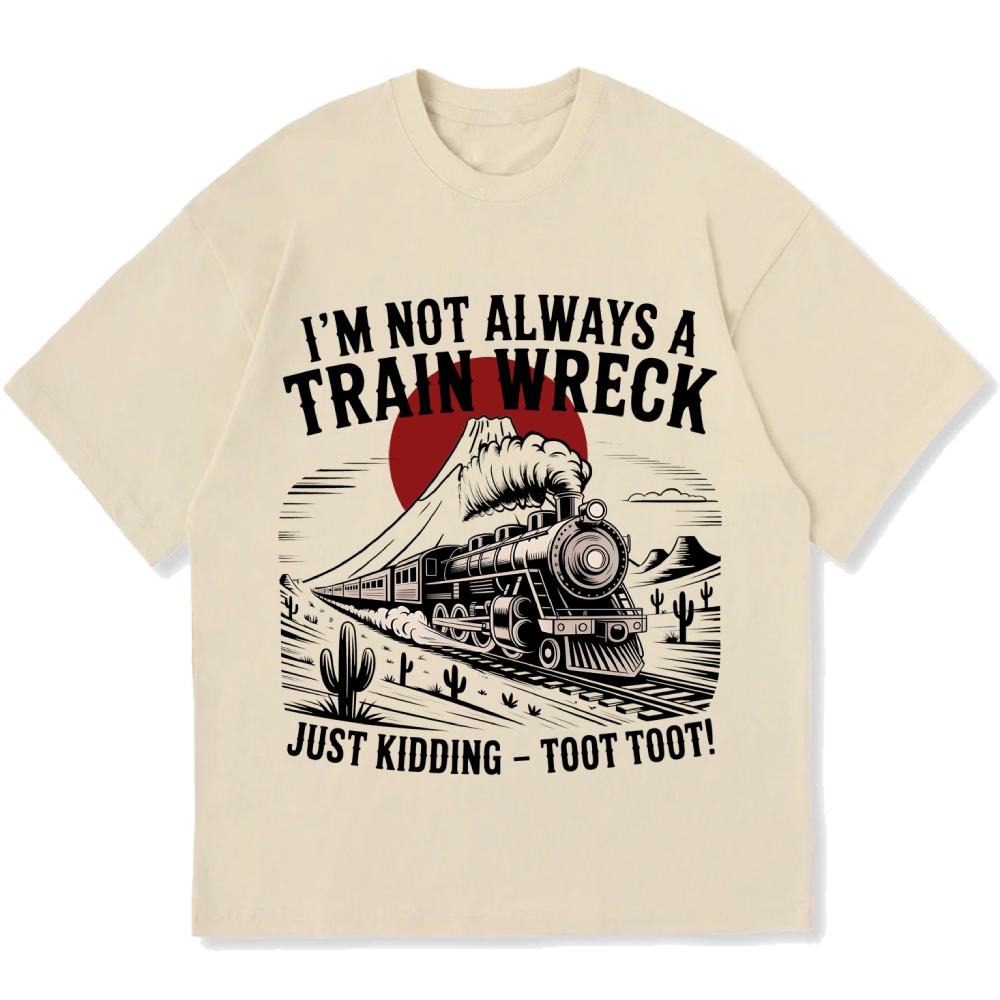 Train Wreck Cotton casual T-shirt
