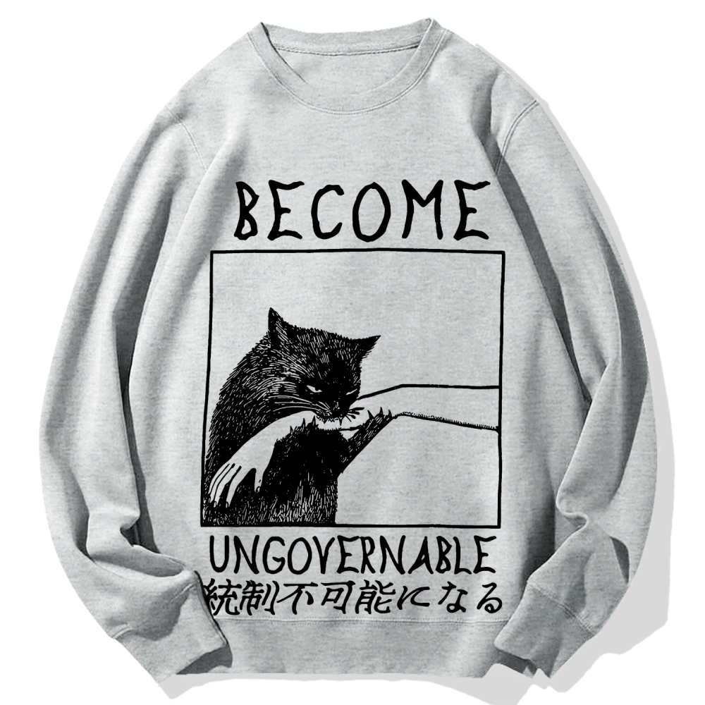 Become Ungovernable Cat Biting Arm Cotton Sweatshirt