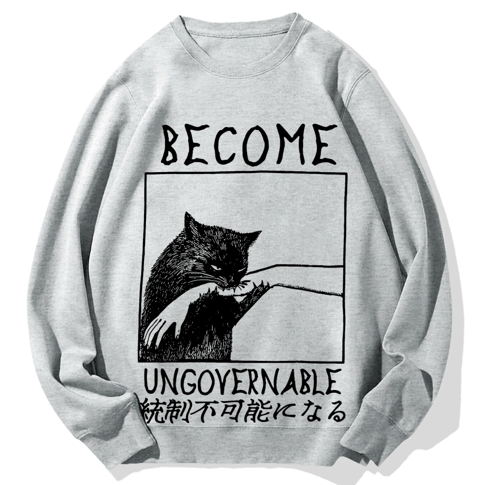 Become Ungovernable Cat Biting Arm Cotton Sweatshirt