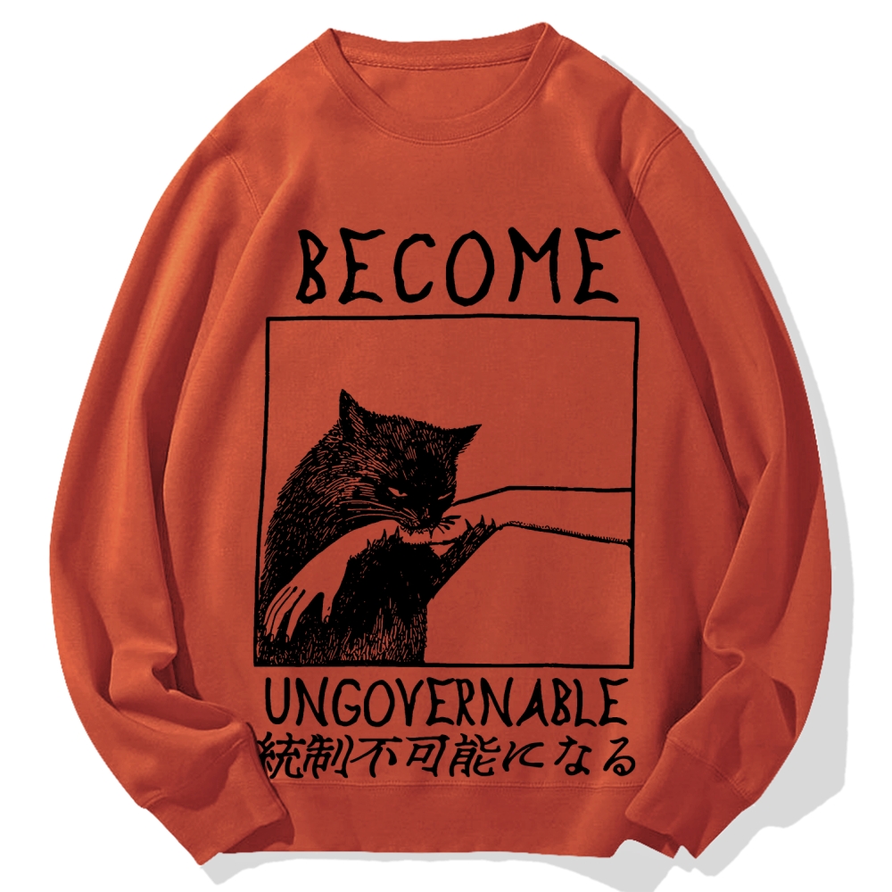 Become Ungovernable Cat Biting Arm Cotton Sweatshirt