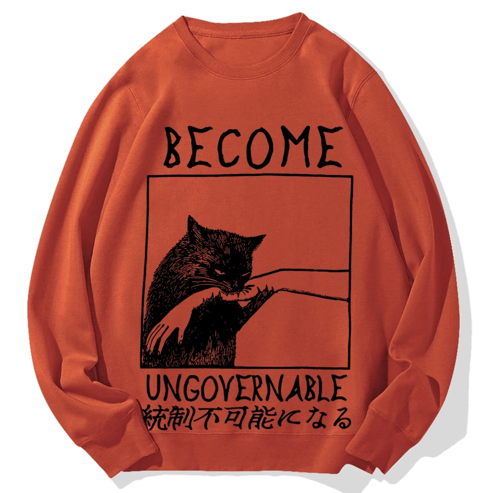 Become Ungovernable Cat Biting Arm Cotton Sweatshirt