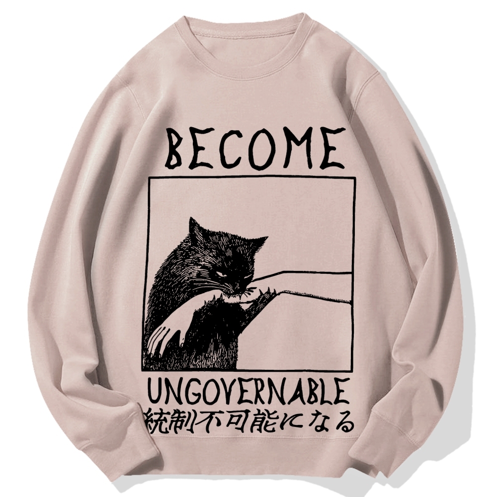 Become Ungovernable Cat Biting Arm Cotton Sweatshirt