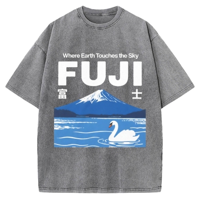 Japan Mount Fuji Vintage Washed T-shirt