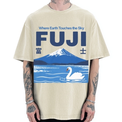 Japan Mount Fuji Vintage Washed T-shirt