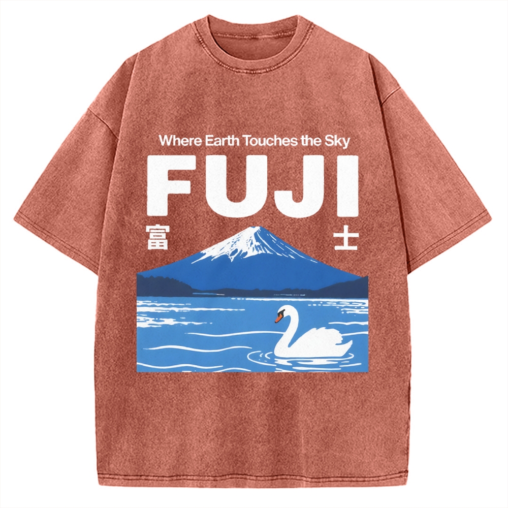 Japan Mount Fuji Vintage Washed T-shirt