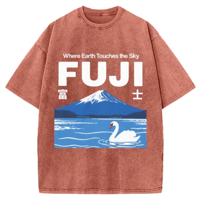 Japan Mount Fuji Vintage Washed T-shirt