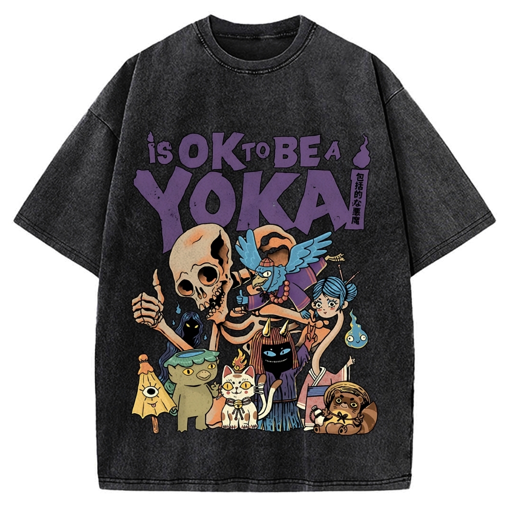 Ok yokai Vintage Washed T-shirt