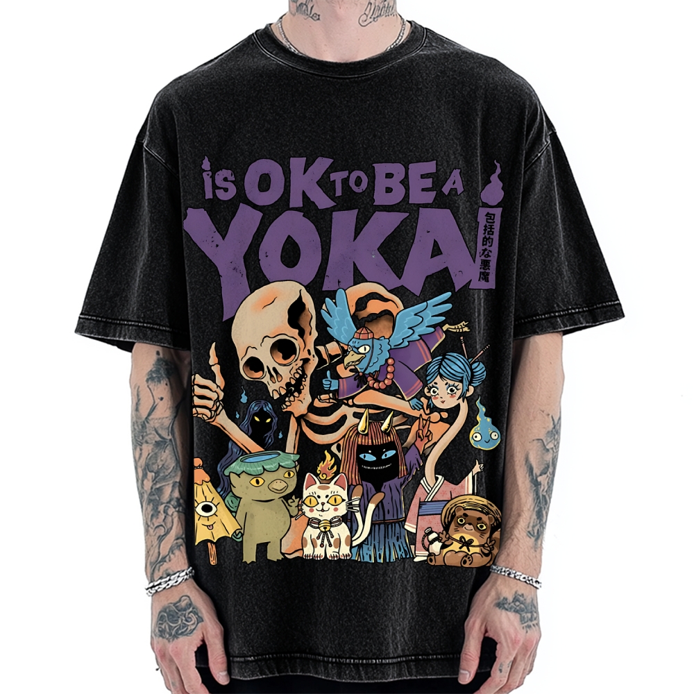 Ok yokai Vintage Washed T-shirt