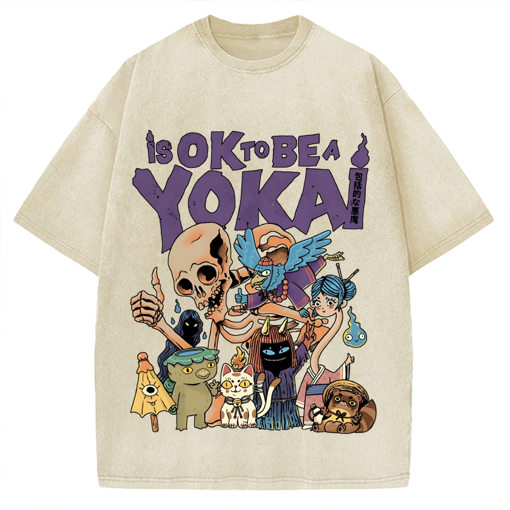 Ok yokai Vintage Washed T-shirt