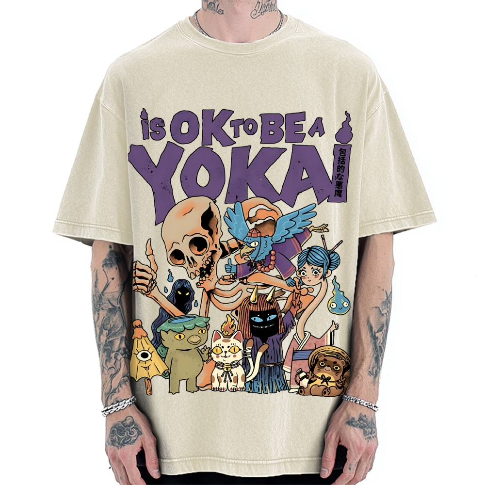 Ok yokai Vintage Washed T-shirt
