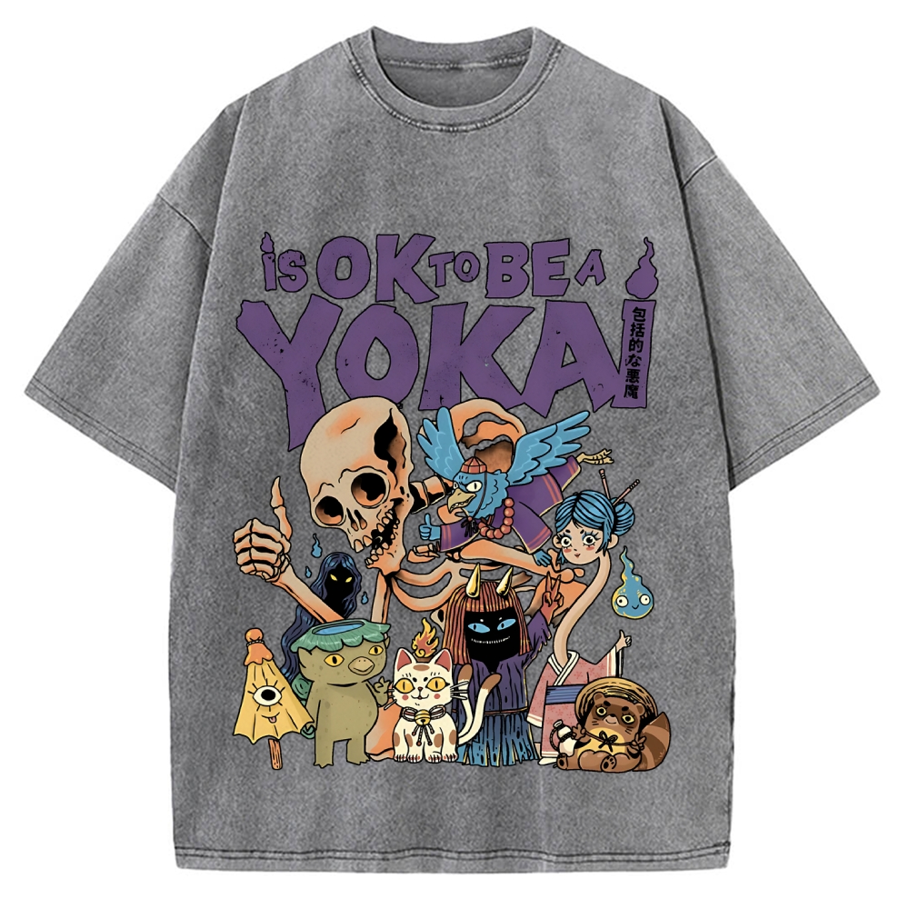 Ok yokai Vintage Washed T-shirt