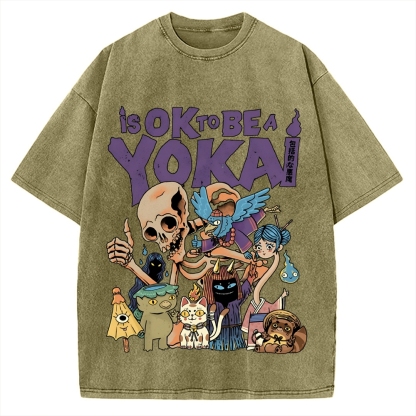 Ok yokai Vintage Washed T-shirt